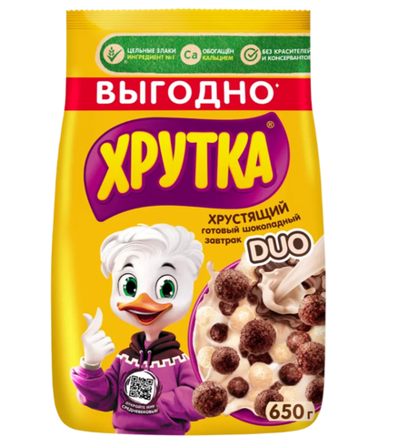 Готовый завтрак Хрутка Дуо Шарики 650г пакет, шт