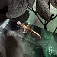 Накрутка "Stone Dagger" - Розовое золото - White CZ