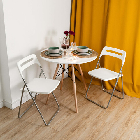 Стул складной Anders, белый, 46х44х78 см, полипропилен/металл (ПРИ ПОКУПКЕ ОТ 2-х ШТУК)