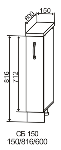 Кухня Манго шкаф нижний бутылочница 850*150