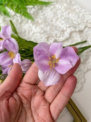 Подснежники искусственные, нежно-сиреневые, 6 веток, 30 см, набор 2 букета.