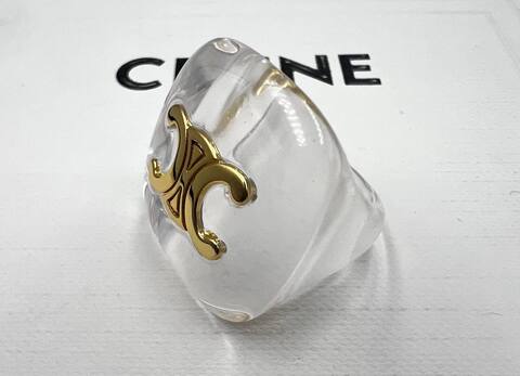 Крупное кольцо печатка из акрила CELINE lux