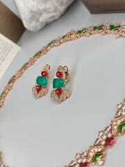 Комплект украшений колье + серьги в стиле BVLGARY