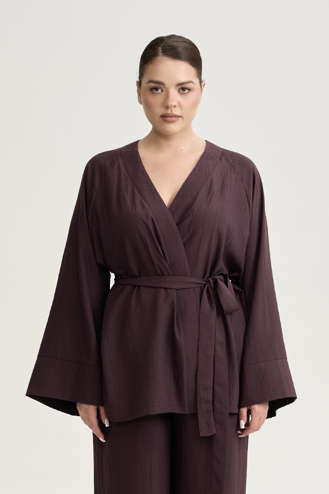 Кимоно из жатой вискозы, трюфель