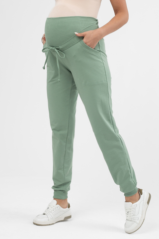 Спортивные брюки для беременных 15845 зеленый камень