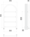 Полотенцесушитель Terminus Версаль П4 500х930