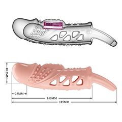 Телесная насадка с вибрацией Cecelia - 18,5 см. - 