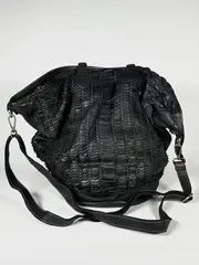 Женская большая плетеная сумка черного цвета