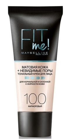 Maybelline Fit Me тональный крем матовая кожа + невидимые поры №100 фарфор