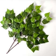 Береза, листья на ветке, реалистичные, 60 см.