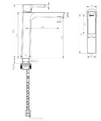 Смеситель для умывальника высокий, монолитный Lemark URSUS - LM7209BL