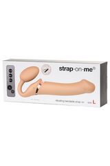 Телесный безремневой вибрострапон Vibrating Bendable Strap-On L