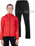 Беговой костюм с капюшоном Nordski Run Red 2022 женский с прямыми брюками