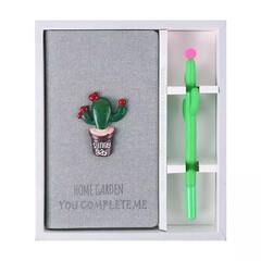 Блокнот подарочный с ручкой Кактус