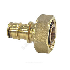 Соединитель для PE-X труб радиальный латунь Дн 16х1/2" под конус с накидной гайкой GX179 Giacomini GX179Y043