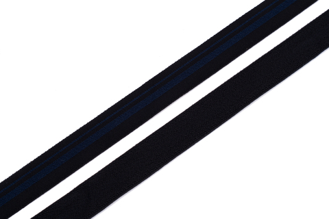 Резинка широкая, черная/темно-синие полосы 25 мм, Германия