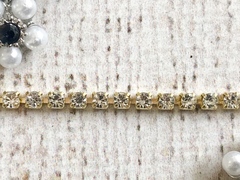 Цепь стразы, ss 12, золото