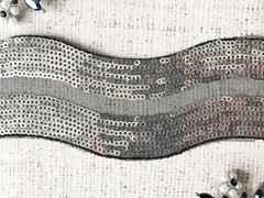 Тесьма "Пайетки на сетке", ш.5,5см.