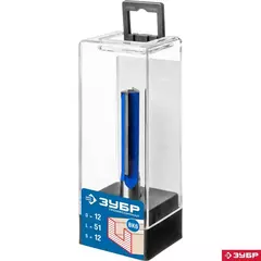 ЗУБР 12 x 51 мм, хвостовик 12 мм, фреза пазовая прямая с нижними подрезателями, Профессионал (28755-12-51)