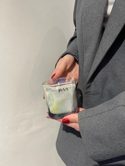 Свеча натуральная ароматическая JIWA 200 мл мятый стакан-фиолетовый