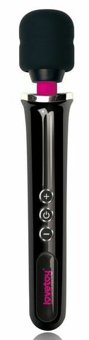 Черный вибростимулятор Training Master Ultra Powerful Rechargeable Body Wand - 30,5 см. - Lovetoy LV234201BLK