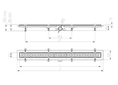 Трап линейный для пола, боковой слив, золото MCH CH750/50KN1ZL