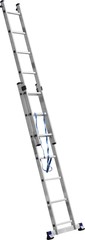 СИБИН 7 ступеней, со стабилизатором, алюминиевая, двухсекционная лестница (38823-07)