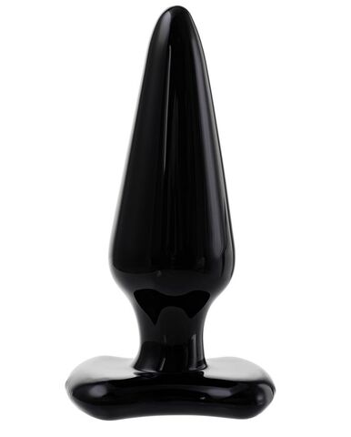 Черная стеклянная анальная втулка - 11 см. - Sexus Sexus Glass 912172