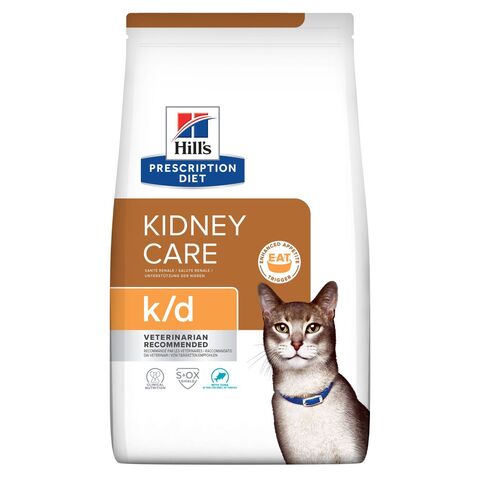 Hill's K/D Диета сухой корм для кошек лечение заболеваний почек,профилактика МКБ оксалаты тунец 400г