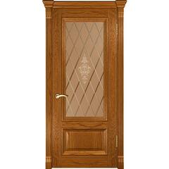 Купить Межкомнатная дверь шпон Luxor Фараон 1 дуб золотистый остеклённая