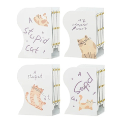 
          Подставка-лоток для книг Basir, металлическая, серия "Кошки", на 3 отделения, белый корпус с рисунком котиков, 4 цвета