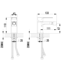 Смеситель для биде LEMARK plus GRACE – LM1508C