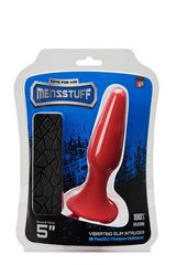 Красная анальная вибропробка с пультом управления MENZSTUFF 5INCH SLIM INTRUDER BUTT PLUG - 13 см. - 