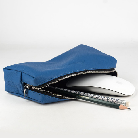 Несессер Briquette из кожи теленка, цвета синий королевский