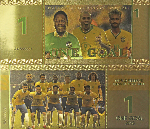 Футбольная сувенирная банкнота - Сборная Бразилии