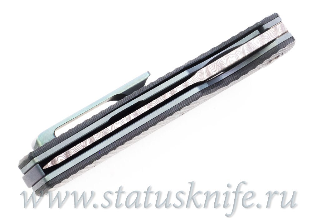 Нож TFK Tengu Damascus CF Green Anodized