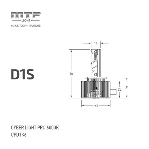 Светодиодные лампы D1S (6000К) Cyber Light PRO Холодный Белый свет