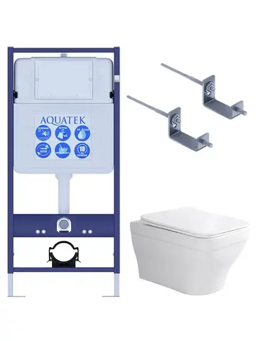 Aquatek SET Aquatek АМАДЕО KKI2 SET Aquatek АМАДЕО KKI2 (рама Aquatek Standard INS-0000012+крепеж KKI-0000002+унитаз АМАДЕО AQ1163-00 с тонким сиденьем soft-close)