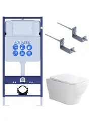 Aquatek SET Aquatek АМАДЕО KKI2 SET Aquatek АМАДЕО KKI2 (рама Aquatek Standard INS-0000012+крепеж KKI-0000002+унитаз АМАДЕО AQ1163-00 с тонким сиденьем soft-close) фото