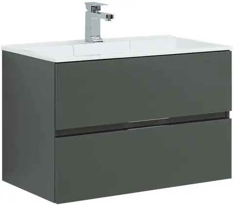 Aquanet 242610 Тумба с раковиной Алвита 80 цв.серый антрацит (242610)