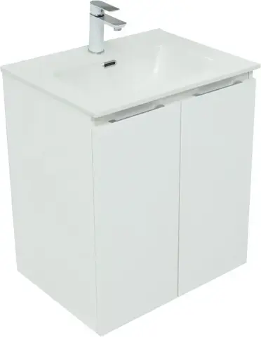 Aquanet 274001 Тумба с раковиной Алвита new 60 подвесная 2 дв. цв.белый матовый (274001)