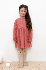 платье  для девочки  КР 5632/пыльный кедр,маленькие желуди к401