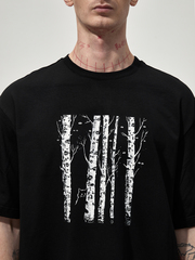 Футболка с принтом "Кот пришел назад". Черная