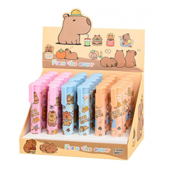 
          Ластик Basir, выдвижной автоматический, серия "Капибара", цветной корпус с рисунком капибары