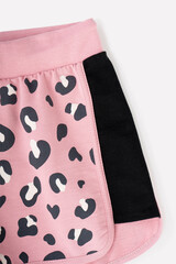 шорты  для девочки  КБ 400423/розовый зефир,леопард к74