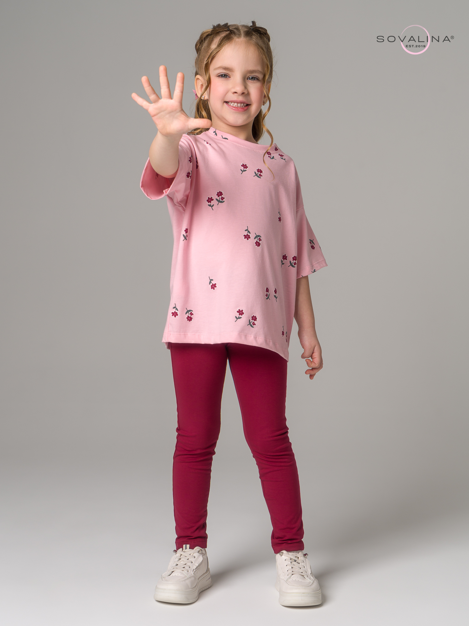 Костюм Мун лютики-роза бордо