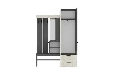 Прихожая Трамп графит / дуб крафт белый