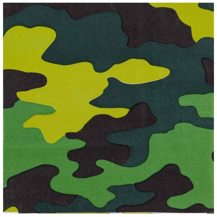 Салфетки Камуфляж, 25 см, 12 шт.