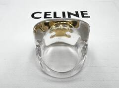 Крупное кольцо печатка из акрила CELINE lux