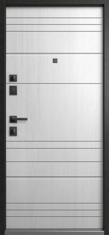 Теплая дверь входная Эталон S-4 (2025), 2 замка, 2 мм металл, (черный муар+белый снег) #3